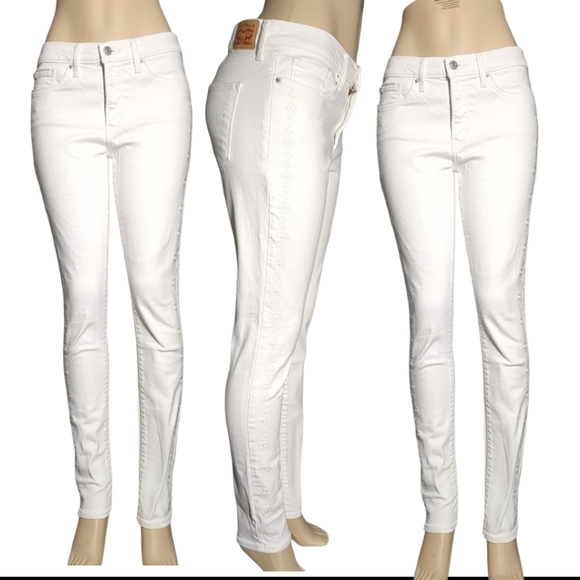 Levi’s Strauss  311 Skinny Filiform Embroidery White Jeans Size 30 - Picture 4 of 16